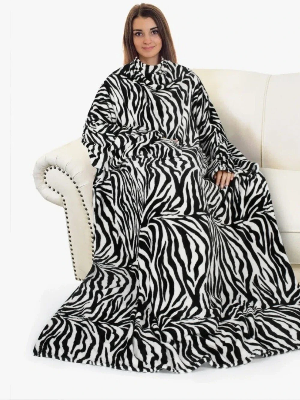 Snuggie Brand ZEBRA print Wearable BLANKET